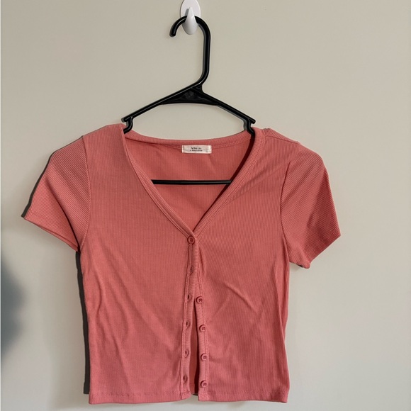 Active USA Dusty Rose Ribbed Knit Top size S - Picture 1 of 4